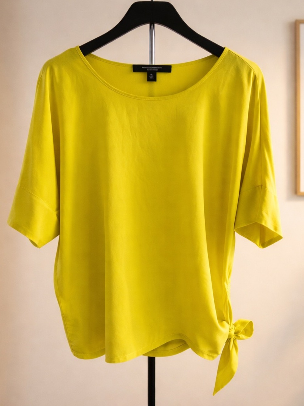 Marc New York Lemon Yellow Side-Tie Blouse